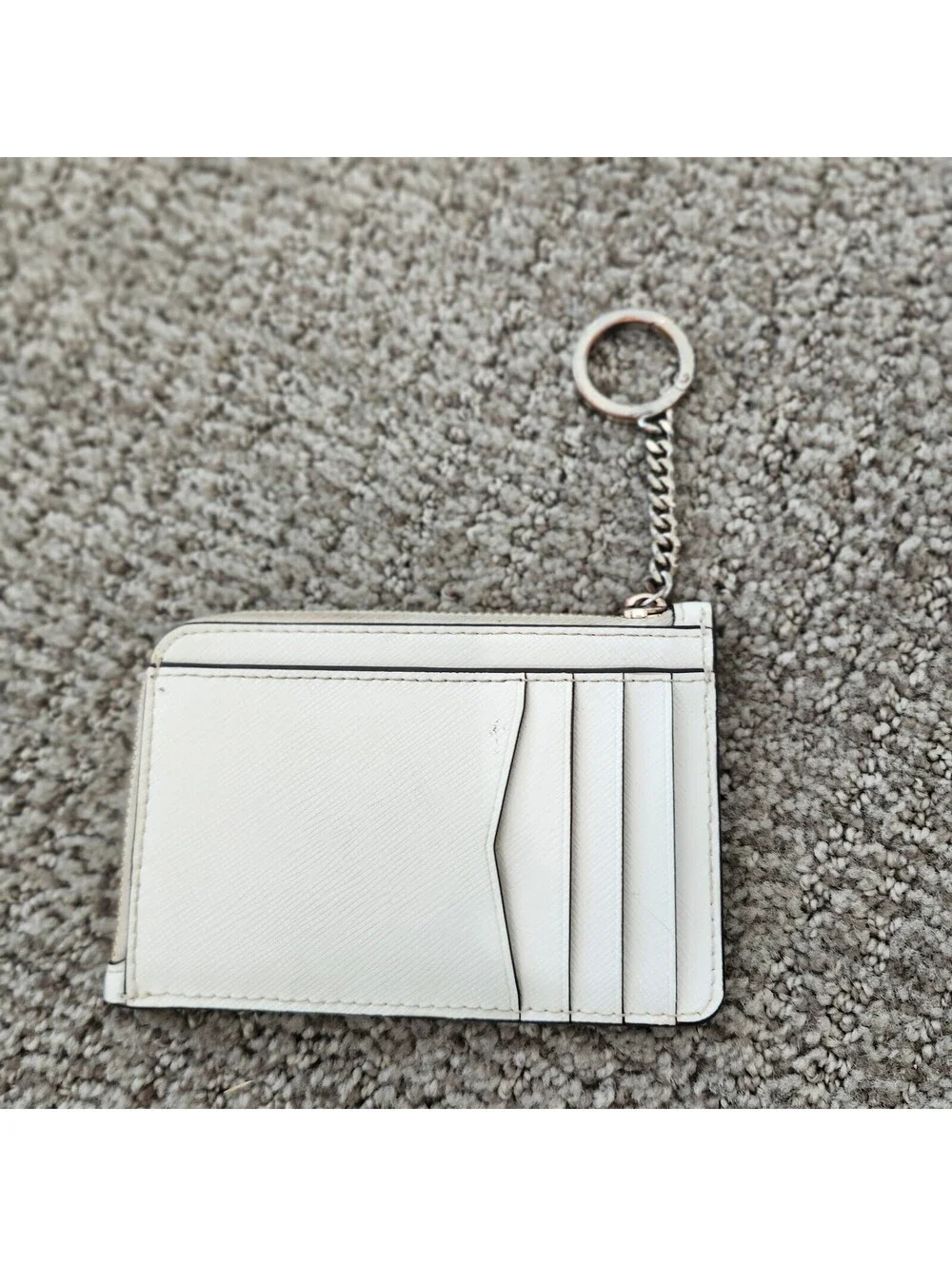 Kate Spade White Leather Cardholder with Keychain